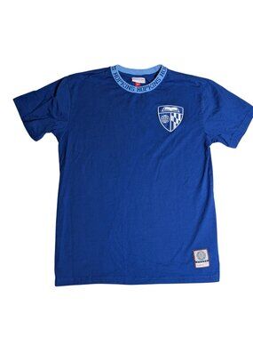 Mitchell & Ness Johns Hopkins Blue Jays Jacquard Ringer Logo T-Shirt Mens Medium